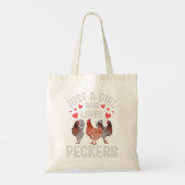 Gewoon een meisje dat van Peckers Chicken Lover ho Tote Bag (Achterkant)
