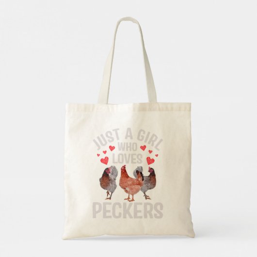 Gewoon een meisje dat van Peckers Chicken Lover ho Tote Bag (Achterkant)