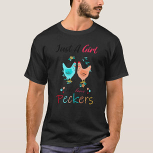 Gewoon een meisje dat van Peckers Schattig Cadeau T-shirt