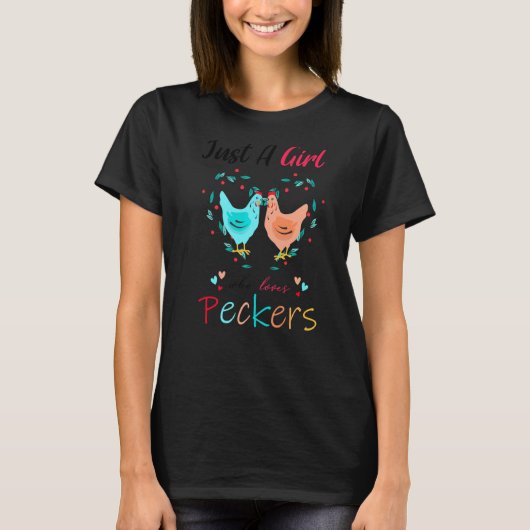 Gewoon een meisje dat van Peckers Schattig Cadeau T-shirt (Voorkant)