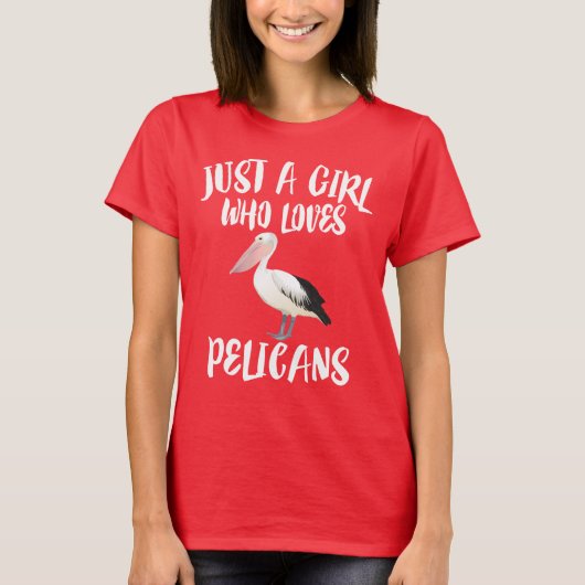 Gewoon een meisje dat van Pelicans houdt, T-Shirt  (Voorkant)