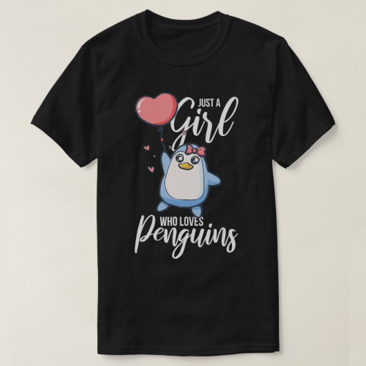 Gewoon een meisje dat van Penguin houdt T-shirt (Design voorkant)