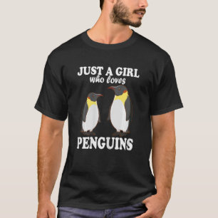Gewoon een meisje dat van Penguins Cute Penguin ho T-shirt