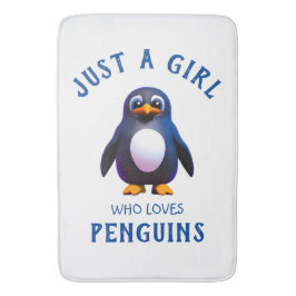 Gewoon een meisje dat van Penguins houdt Badmat