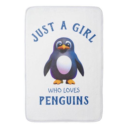 Gewoon een meisje dat van Penguins houdt Badmat (Voorkant Verticaal)