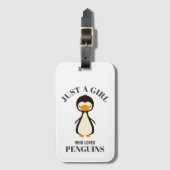 Gewoon een meisje dat van Penguins houdt Bagagelabel (Voorkant (verticaal))