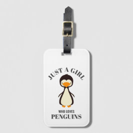 Gewoon een meisje dat van Penguins houdt Bagagelabel