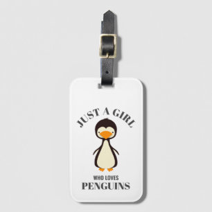 Gewoon een meisje dat van Penguins houdt Bagagelabel