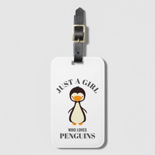 Gewoon een meisje dat van Penguins houdt Bagagelabel (Voorkant (verticaal))