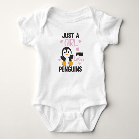Gewoon een meisje dat van Penguins houdt, Cute Pen Romper (Voorkant)