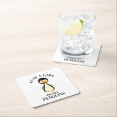 Gewoon een meisje dat van Penguins houdt Kartonnen Onderzetters (Insitu)