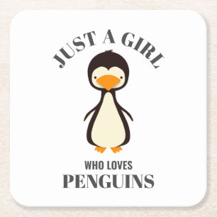 Gewoon een meisje dat van Penguins houdt Kartonnen Onderzetters