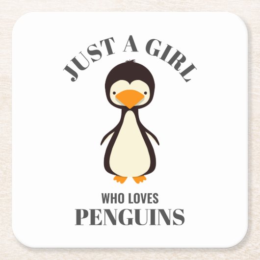 Gewoon een meisje dat van Penguins houdt Kartonnen Onderzetters (Voorkant)