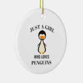 Gewoon een meisje dat van Penguins houdt Keramisch Ornament (Rechts)