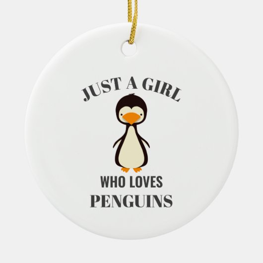 Gewoon een meisje dat van Penguins houdt Keramisch Ornament (Voorkant)