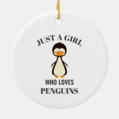 Gewoon een meisje dat van Penguins houdt Keramisch Ornament (Achterkant)