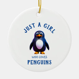 Gewoon een meisje dat van Penguins houdt Keramisch Ornament