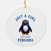 Gewoon een meisje dat van Penguins houdt Keramisch Ornament (Achterkant)