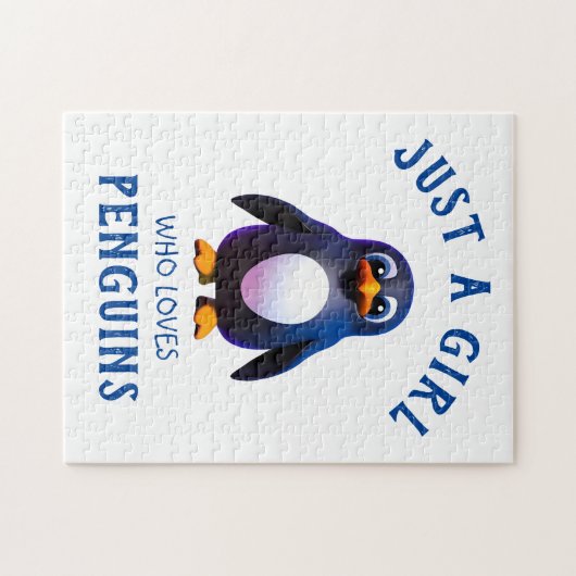 Gewoon een meisje dat van Penguins houdt Legpuzzel (Horizontaal)