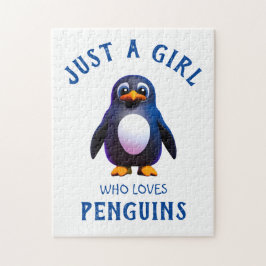 Gewoon een meisje dat van Penguins houdt Legpuzzel