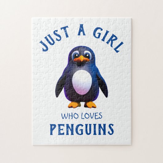 Gewoon een meisje dat van Penguins houdt Legpuzzel (Verticaal)