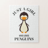 Gewoon een meisje dat van Penguins houdt Legpuzzel (Verticaal)