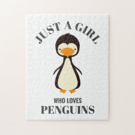 Gewoon een meisje dat van Penguins houdt Legpuzzel