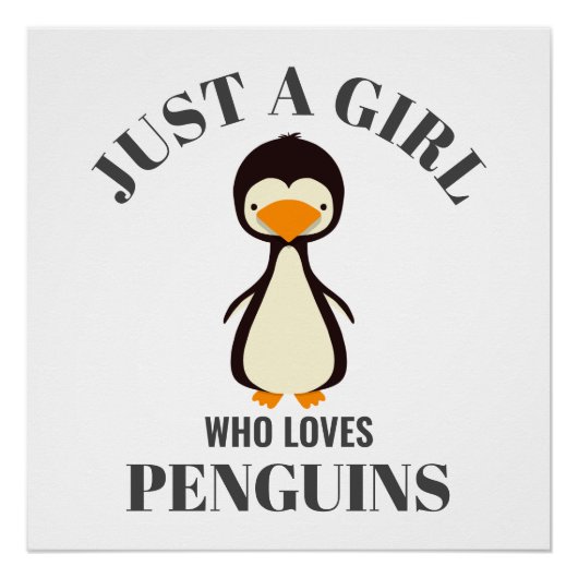 Gewoon een meisje dat van Penguins houdt Perfect Poster (Voorkant)