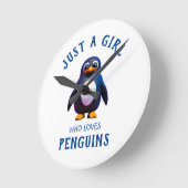 Gewoon een meisje dat van Penguins houdt Ronde Klok (Hoek)
