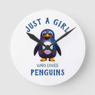 Gewoon een meisje dat van Penguins houdt Ronde Klok