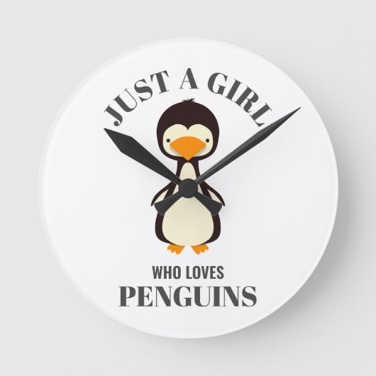 Gewoon een meisje dat van Penguins houdt Ronde Klok (Voorkant)