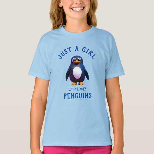 Gewoon een meisje dat van Penguins houdt T-shirt (Voorkant)