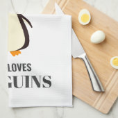 Gewoon een meisje dat van Penguins houdt Theedoek (Quarter Fold)