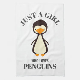 Gewoon een meisje dat van Penguins houdt Theedoek