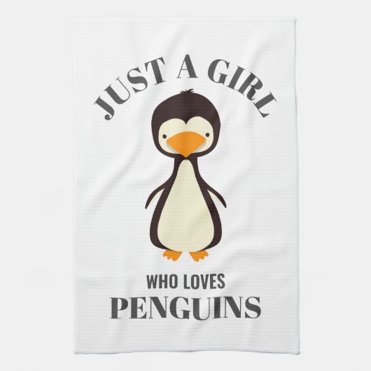 Gewoon een meisje dat van Penguins houdt Theedoek (Verticaal)