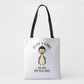 Gewoon een meisje dat van Penguins houdt Tote Bag (Voorkant)
