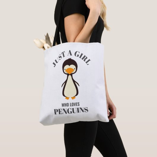Gewoon een meisje dat van Penguins houdt Tote Bag (Dichtbij)