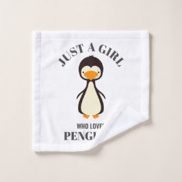 Gewoon een meisje dat van Penguins houdt Washandje