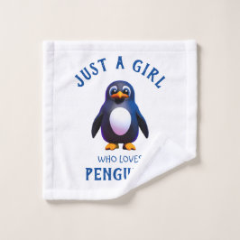 Gewoon een meisje dat van Penguins houdt Washandje