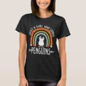 Gewoon een meisje dat van Penguins Rainbow houdt T-shirt (Voorkant)