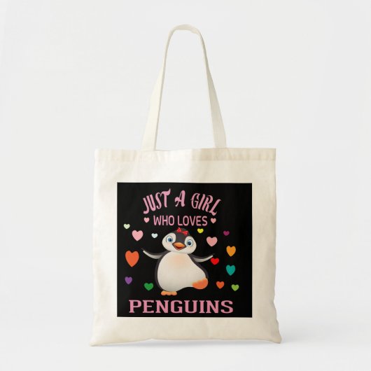 Gewoon een meisje dat van Penguins T-Shirt Trucker Tote Bag (Voorkant)