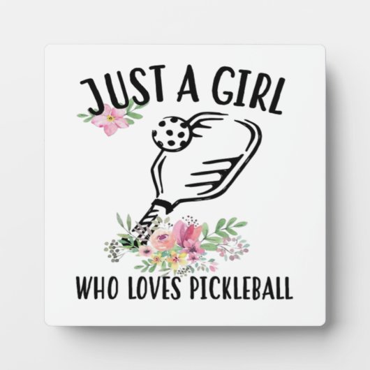 Gewoon een meisje dat van Pickleball houdt Fotoplaat (Voorkant)