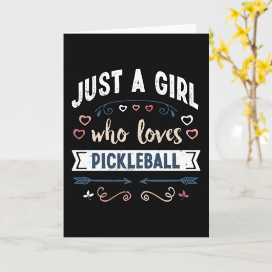 Gewoon een meisje dat van Pickleball houdt, leuke  Kaart (Gele Bloem)