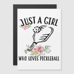 Gewoon een meisje dat van Pickleball houdt Magnetische Uitnodiging