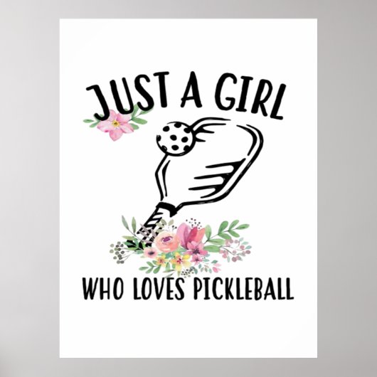 Gewoon een meisje dat van Pickleball houdt Poster (Voorkant)
