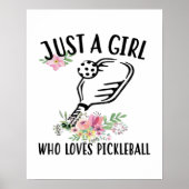 Gewoon een meisje dat van Pickleball houdt Poster (Voorkant)