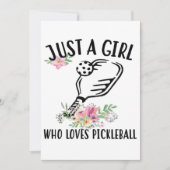 Gewoon een meisje dat van Pickleball houdt Save The Date (Voorkant)