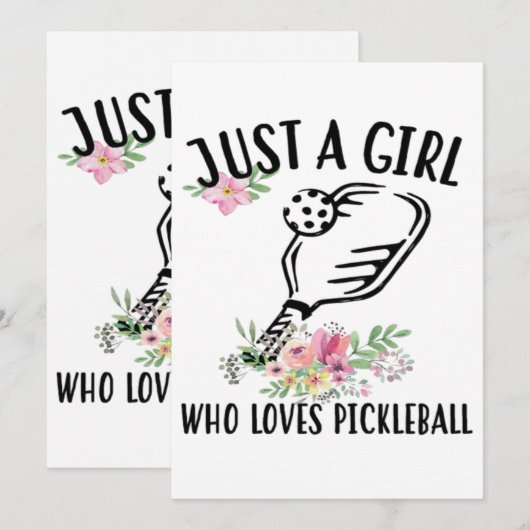 Gewoon een meisje dat van Pickleball houdt Save The Date (Voorkant / Achterkant)