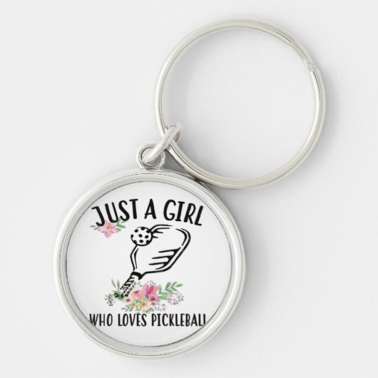 Gewoon een meisje dat van Pickleball houdt Sleutelhanger (Voorkant)