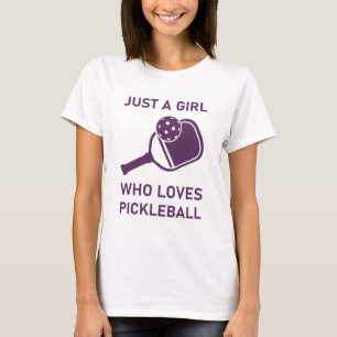 Gewoon een meisje dat van Pickleball houdt T-shirt